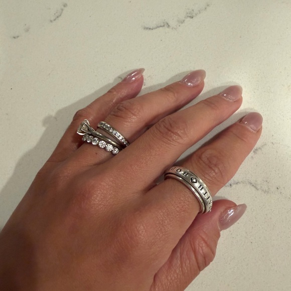 Silver Engraved Spinner Ring - Women Accessories - Picture 3 of 4